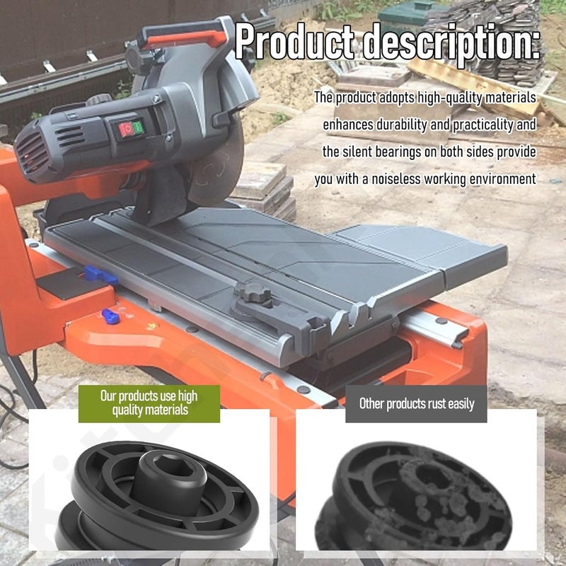 KitchenKipper 305784005 305784001 Tile Saw Roller Assembly Compatible with Ridgid DT180EVO, Fits 7" Tile Saw models R4030 R4030S R4031 R40311, Replaces 089041054704 524820001 (4 PCS) - Image 4